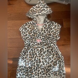 Mud Pie Animal Print Hooded Coverup